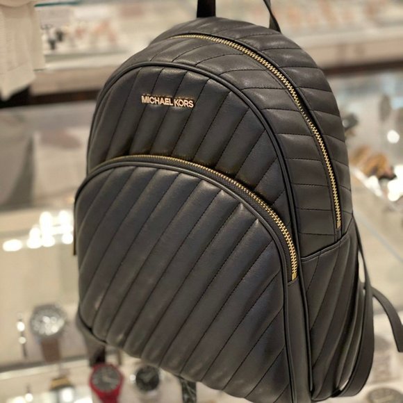 MK Abbey MD Quilted Backpack Black main image 6